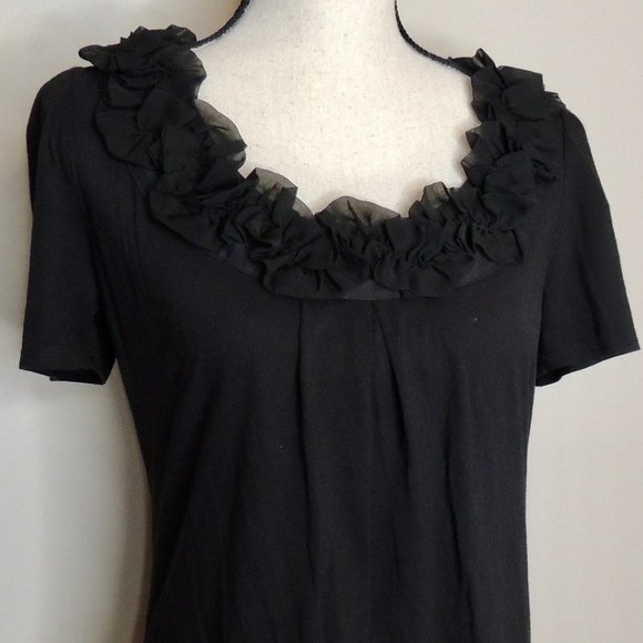 Anne Taylor LOFT Black Ruffle Top - Picture 2 of 6